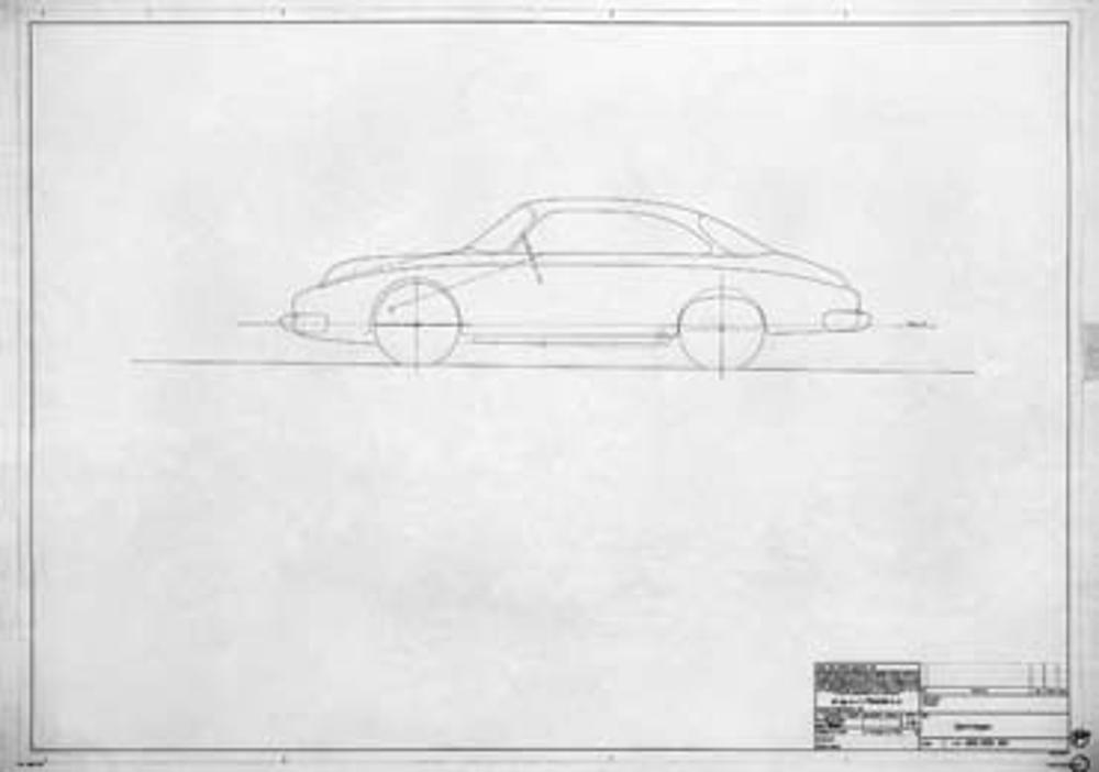 Ideas flew fast and furiously from the body engineering design studio. This 1:10-scale concept appeared on June 15, 1957, labeled “Sportwagen.” Porsche Archiv